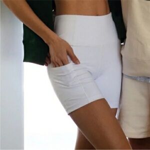 Recreational Habits Mini Biker Shorts in White - Size Small